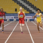 Diego Sancho, en la prueba de 100 metros T13 del Mundial de Atletismo Doha 2015.