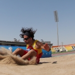 Martín Parejo, en la prueba de salto de longitud T11 en el Mundial de Atletismo Doha 2015.