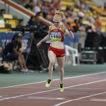 Melany Berges, durante su participación en una de sus pruebas en el Mundial de Atletismo Doha 2015.