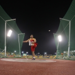 David Casinos, durante su participación en lanzamiento de disco F11 del Mundial de Atletismo Doha 2015.