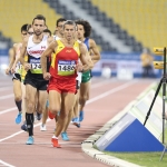 Alberto Suárez, durante la prueba de los 5000 metros T13 del Mundial de Atletismo Doha 2015.