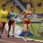 Elena Congost, durante la prueba de 1500 metros T12 del Mundial de Atletismo Doha 2015.