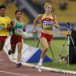 Elena Congost, durante la prueba de 1500 metros T12 del Mundial de Atletismo Doha 2015.