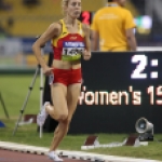 Elena Congost, durante la prueba de 1500 metros T12 del Mundial de Atletismo Doha 2015.