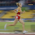 Elena Congost, durante la prueba de 1500 metros T12 del Mundial de Atletismo Doha 2015.