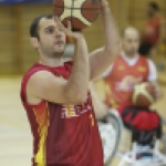 Agustín Alejos, durante una concentración y entrenamiento con la selección española de baloncesto en silla.