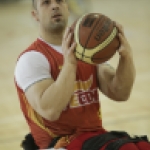 David Mouriz, durante una concentración y entrenamiento con la selección española de baloncesto en silla.