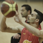 Fran Lara, durante una concentración y entrenamiento con la selección española de baloncesto en silla.