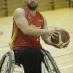 Jordi Ruiz, durante una concentración y entrenamiento con la selección española de baloncesto en silla.