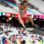 Sara Martínez, medalla de plata en salto de longitud T12 en el Campeonato del Mundo de Atletismo Paralímpico Londres 2017.