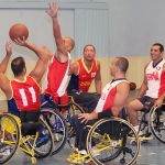 Entrenamiento de la selección española masculina, previo al Europeo de Baloncesto en Silla de Ruedas de Wetzlar (Alemania) 2007.