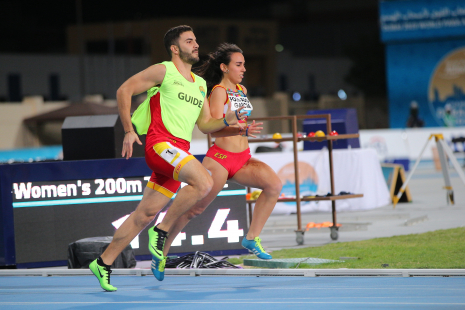 Nagore Folgado, en el transcurso de los 200 T12 del Mundial de Dubái