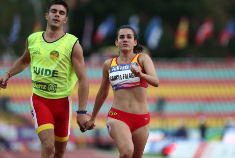 Alba García, en el transcurso de la prueba 100 metros T12 en el Campeonato de Europa.