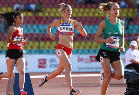 Izaskun Osés, durante la prueba del 1500 en el Europeo Berlín 2018.