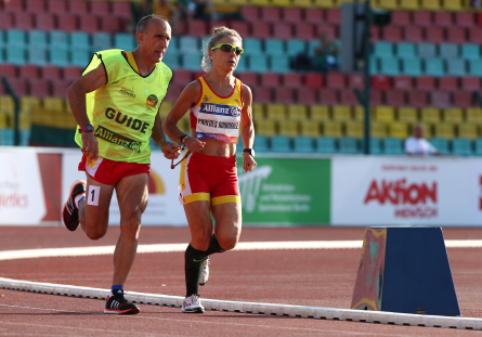 Mari Carmen Paredes, durante la prueba de los 1500 metros en el Campeonato de Europa de Berlín.