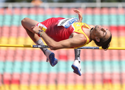 Daniel Pérez, en uno de sus saltos en el concurso de Altura del Europeo Berlín 2018.