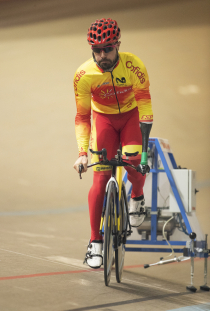 Alfonso Cabello, con la selección española en el Mundial de Ciclismo en Pista de Apeldoorn 2019.