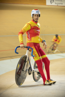 Amador Granados, con la selección española en el Mundial de Ciclismo en Pista de Apeldoorn 2019.