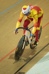 Amador Granados, con la selección española en el Mundial de Ciclismo en Pista de Apeldoorn 2019.