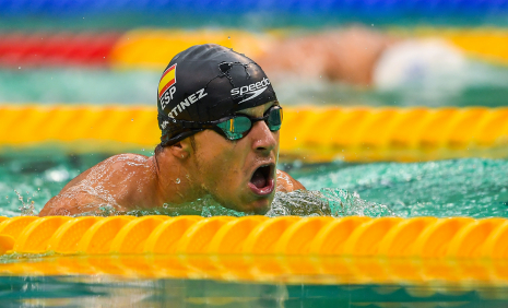 Momento de la prueba de 50 braza SB3 para Manuel Martínez en el Europeo de Dublín