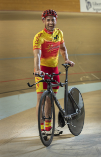 Pablo Jaramillo, con la selección española en el Mundial de Ciclismo en Pista de Apeldoorn 2019.