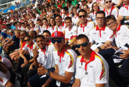 El equipo español, durante los Juegos Europeos de París