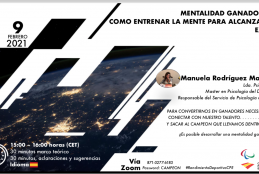 Cartel del webinar 'Mentalidad ganadora'
