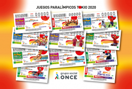 Cartel con los once cupones de la ONCE dedicados a los Juegos Paralímpicos de Tokio