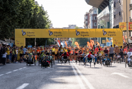 Salida de la Carrera Liberty en la calle Goya, en Madrid