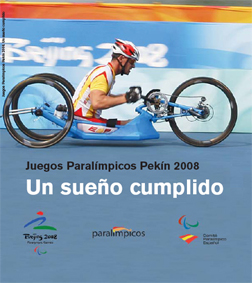Portada de Juegos Paralímpicos Pekín 2008. Enlace al libro en pdf en ventana aparte