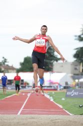 Francisco Prez, en la final del salto de longitud (clase T20) del Mundial de Lyon 2013