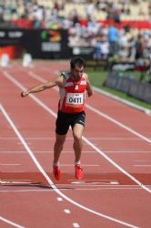 Maximiliano Rodrguez, en la semifinal de los 100 metros (clase T12) en el Mundial de Lyon 2013