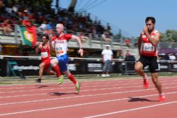 Maximiliano Rodrguez, en las semifinales de los 100 metros (clase T12) en el Mundial de Lyon 2013