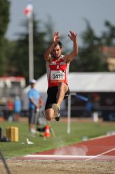 Maximiliano Rodrguez, en la final del salto de longitud (clase T12) del Mundial de Lyon 2013