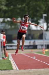 Antonio Andujar, en la final del triple salto (clase T46) del Mundial de Lyon 2013