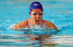 Marta Gmez, en la final de 200 estilos (SM13), del Campeonato del Mundo de Natacin Paralmpica en Montreal, Canad.