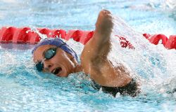 Sarai Gascn durante la serie de los 100 metros libre (S9), del Campeonato del Mundo de Natacin Paralmpica en Montreal, Canad.