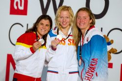 Carla Casals, medalla de plata en 100 metros mariposa S12 durante el Mundial de Natación Paralímpica de Montreal