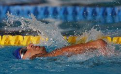 Miguel ngel Martnez durante la final de los 50 metros espalda (S3), del Campeonato del Mundo de Natacin Paralmpica en Montreal, Canad.