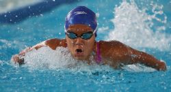 Isabel Hernndez en la serie de los 200 metros estilos (SM10), del Campeonato del Mundo de Natacin Paralmpica en Montreal, Canad.