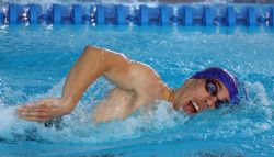 Omar Font durante la final de los 400 metros libre (S12), del Campeonato del Mundo de Natacin Paralmpica en Montreal, Canad.