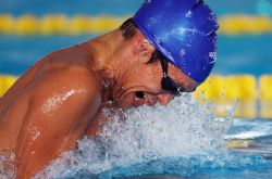 Israel Oliver durante la final de los 100 metros braza (SB11), del Campeonato del Mundo de Natacin Paralmpica en Montreal, Canad.