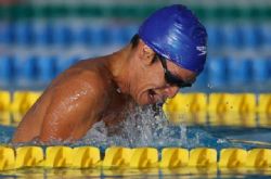 Israel Oliver durante la final de los 200 metros estilos (SM11), del Campeonato del Mundo de Natacin Paralmpica en Montreal, Canad.