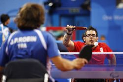 Toms Pias durante el partido por la medalla de bronce en categora individual.