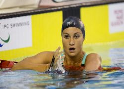 Sarai Gascn tras ganar 50m libres s9. glasgow2015