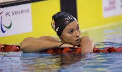 Gascn tras ganar el 50 libres s9 en Glasgow