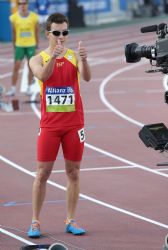 Gerard Descarrega Plata Mundial Atletismo Doha2015 en 400m T11 con Marcos Blanquio