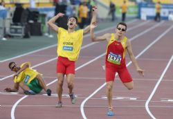 Gerard Descarrega Plata Mundial Atletismo Doha2015 en 400m T11 con Marcos Blanquio