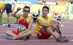 Gerard Descarrega Plata Mundial Atletismo Doha2015 en 400m T11 con Marcos Blanquio