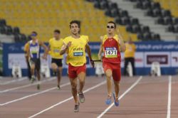 Gerard Descarrega y Marcos Blanquio semis 400m T11 Mundial Atletismo Doha 2015